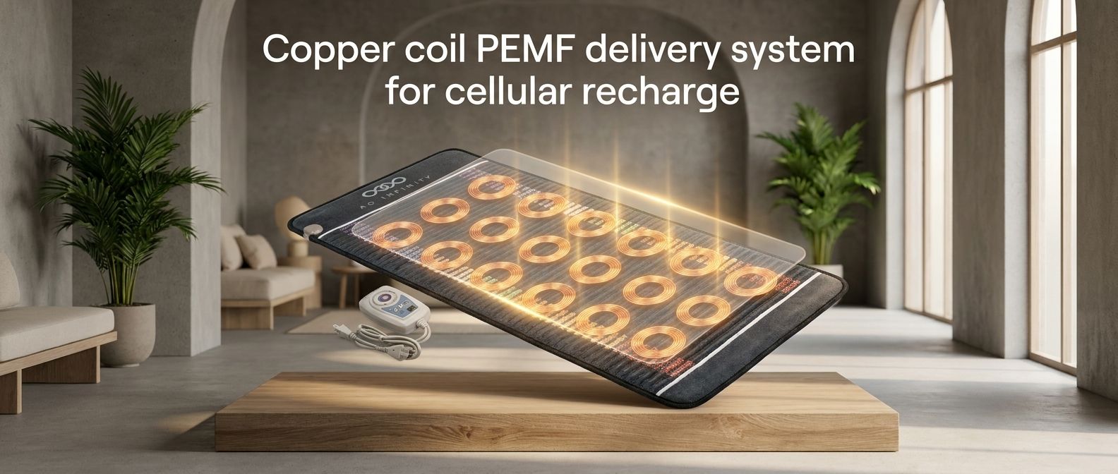 Copper coil PEMF delivery system — Infinity Mat cellular recharge